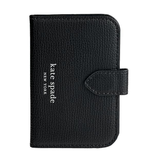 Black Kate Spade Morgan magnetic strap, secure and fashionable phone accessory.