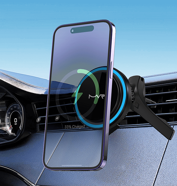 T1 MVR MagSafe Car Charger Holder - 15W Fast Wireless Charging Mount (Black) | iPhone Compatible - Image 5