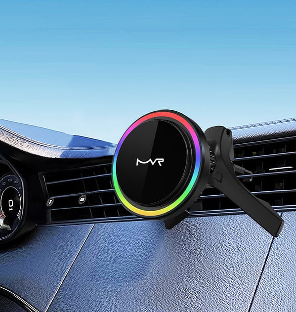 T1 MVR MagSafe Car Charger Holder - 15W Fast Wireless Charging Mount (Black) | iPhone Compatible - Image 8