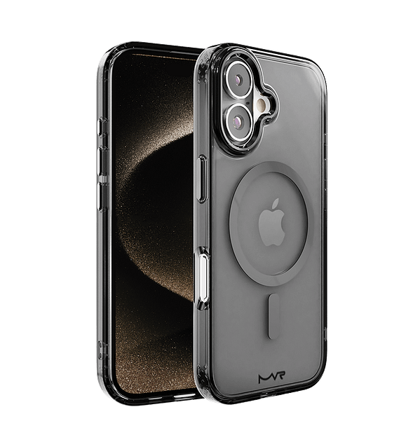 Black MVR Impact IMD Back Cover for iPhone 16, tough and stylish protection