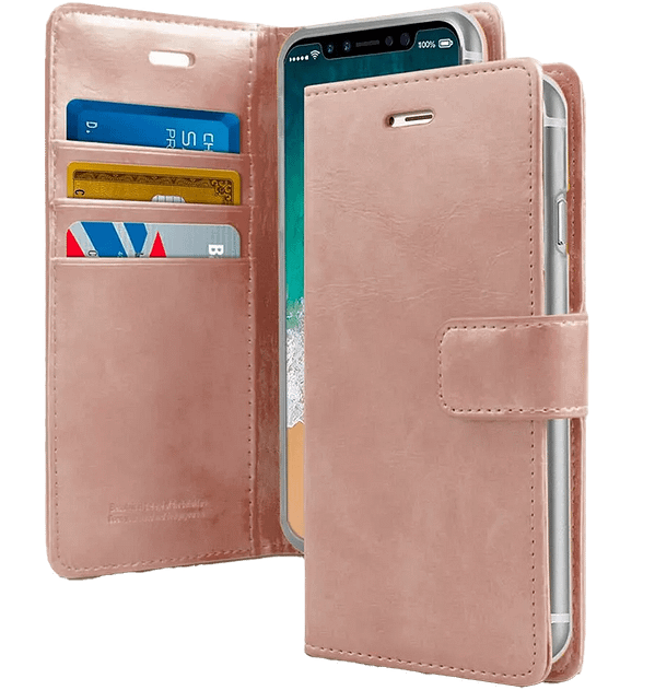 Rose Gold Mercury Bluemoon Diary flip wallet cover for iPhone 12/12 Pro, elegant and protective