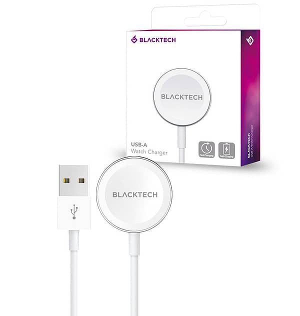 BlackTech Apple Watch Charger - 1M Cable - White