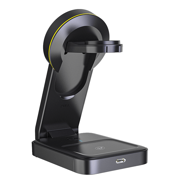 MVR Portable 3 - in - 1 Magnetic Charger - Foldable Travel Charging Station for iPhone, AirPods & Apple Watch (Black) - Image 2