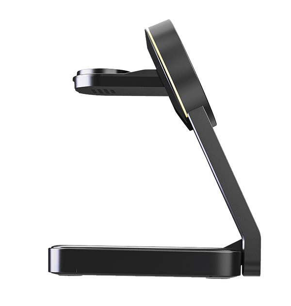 MVR Portable 3 - in - 1 Magnetic Charger - Foldable Travel Charging Station for iPhone, AirPods & Apple Watch (Black) - Image 3