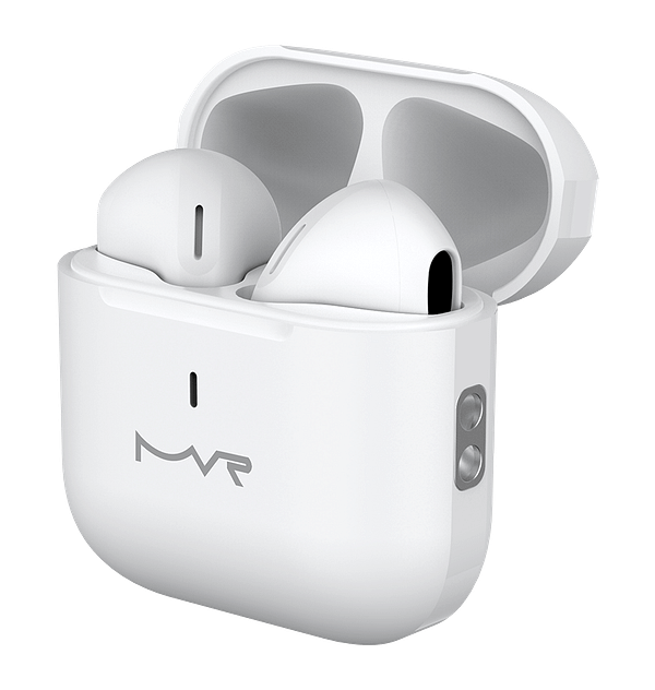 MVR Robin Mini Wireless Earbuds - White | Bluetooth 5.3, 24H Playtime & Touch Controls - Image 3