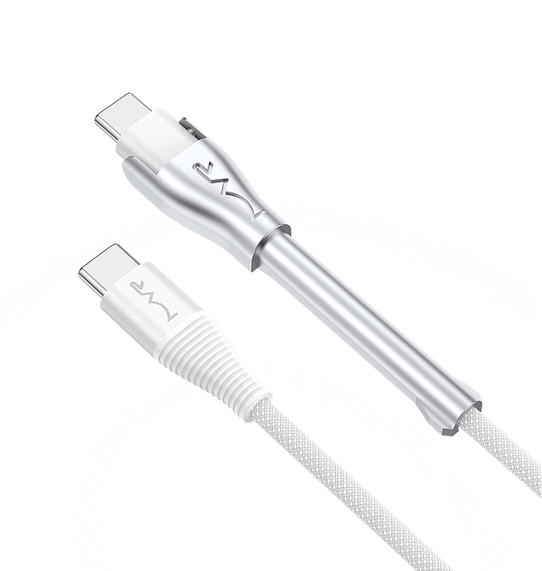 MVR 60W Nylon Braided Charging Cable 1.2m – iPhone Kickstand (White) - Image 3