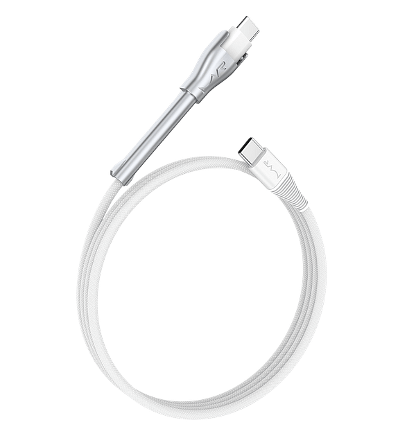 MVR 60W Nylon Braided Charging Cable 1.2m – iPhone Kickstand (White) - Image 5