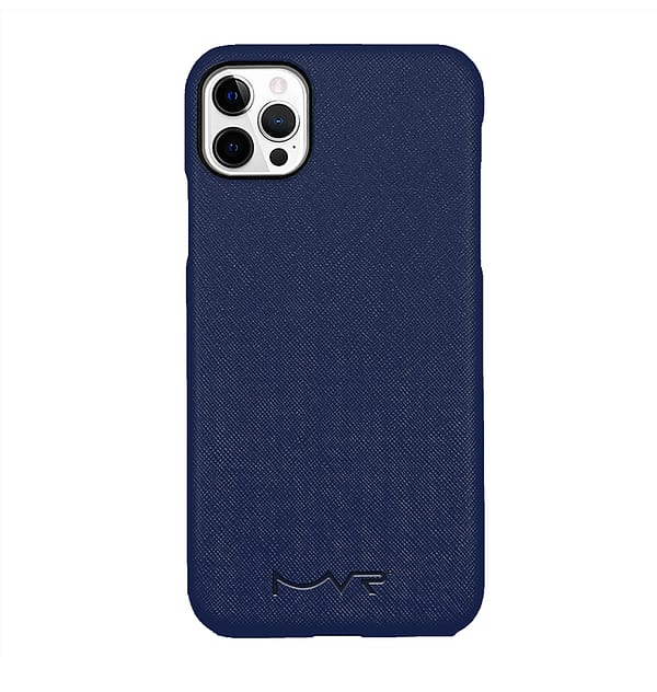iPhone 11 Premium MVR Saffiano Leather Cover | Slim Protective Phone Case - Navy