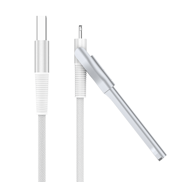 MVR 1.2m Lightning Cable – USB-A to MFi Certified with Kickstand for iPhone (White) - Image 4