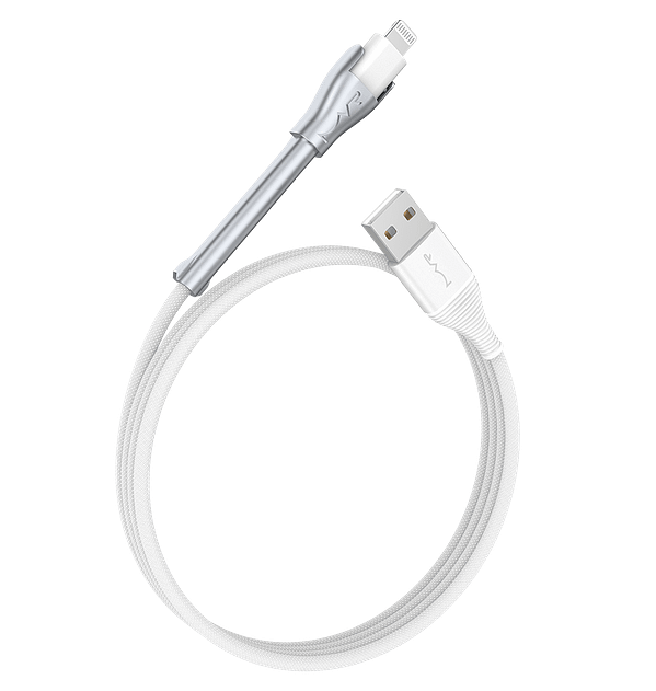 MVR 1.2m Lightning Cable – USB-A to MFi Certified with Kickstand for iPhone (White) - Image 5