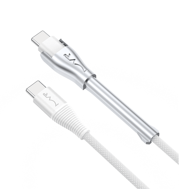 MVR 60W Nylon Braided Charging Cable 1.2m – iPhone Kickstand (White) - Image 3