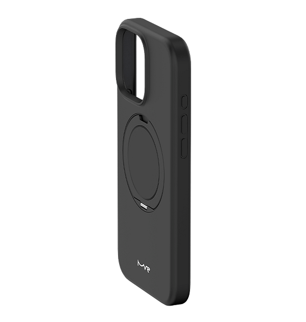 MVR Liquid Silicone Case for iPhone 16 Pro with Stand - Black (Matte Anti - Fingerprint) - Image 3