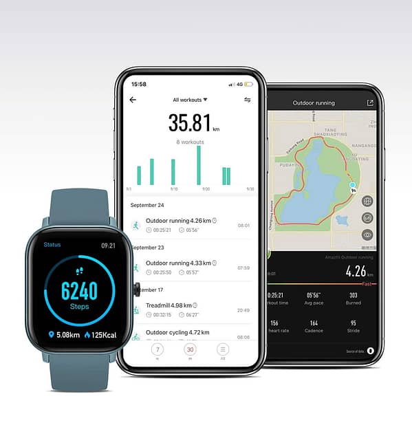 Amazfit GTS Steel Blue Band - Premium Silicone, Soft - Touch Finish, Secure Buckle Closure - Image 4