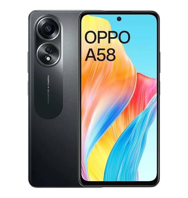 OPPO A58 6GB RAM + 128GB ROM | 5000 mAh Battery and 33W SUPERVOOC | 6.72" FHD+ Punch Hole Display - Black