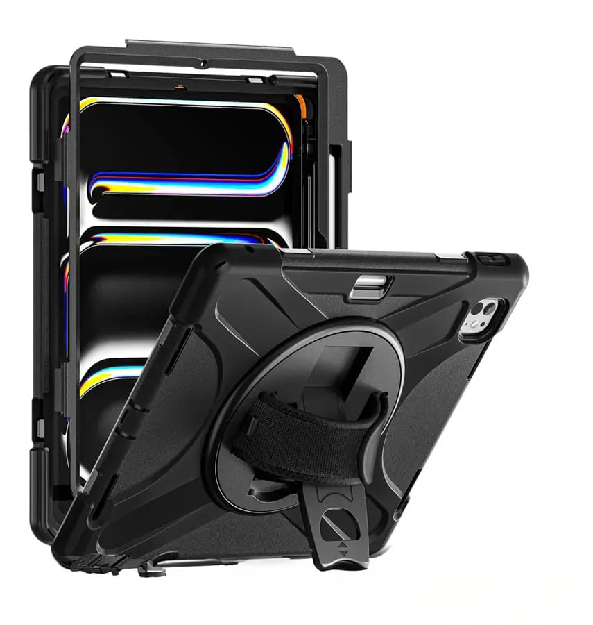 iPad Pro 11 2024 Survivor Heavy Duty Case with Hand Strap – Black Shockproof - Scratch – Resis