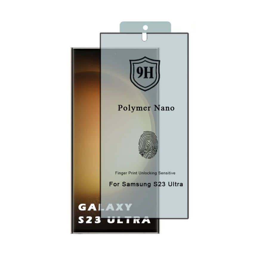Clear polymer nano glass screen protector for Galaxy S23 Ultra