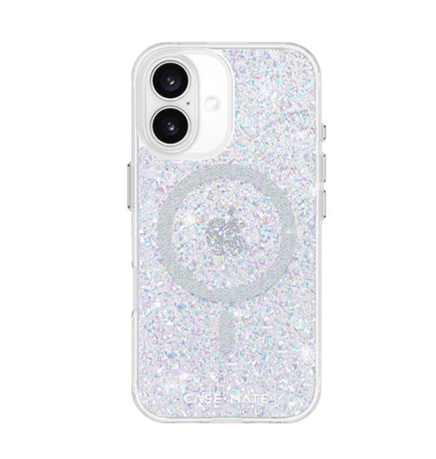 Multi-Colour Case-Mate Twinkle MagSafe Back Cover for iPhone 16, vibrant and shiny