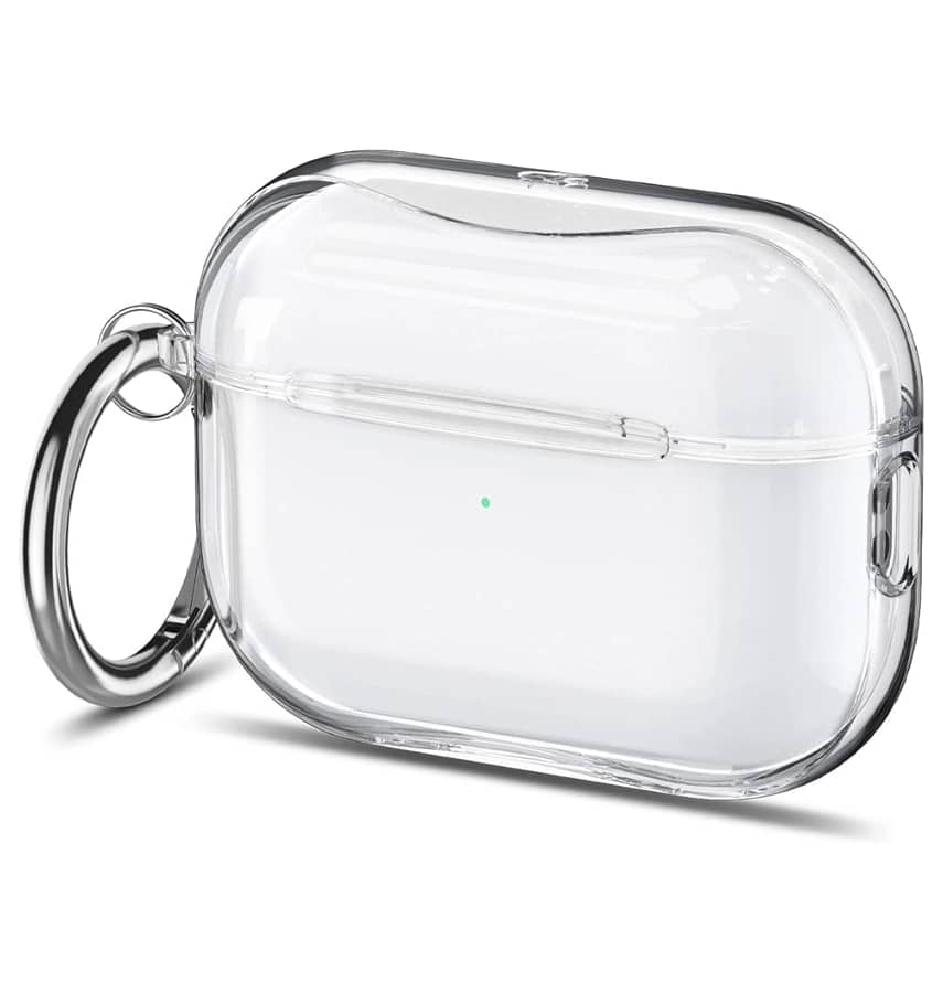 AirPods Pro/Pro2 Shockproof Aluminium Full Protective Case - Clear/Silver