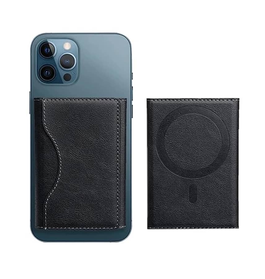 LEATHER MAGSAFE TRIPOD WALLET BLACK
