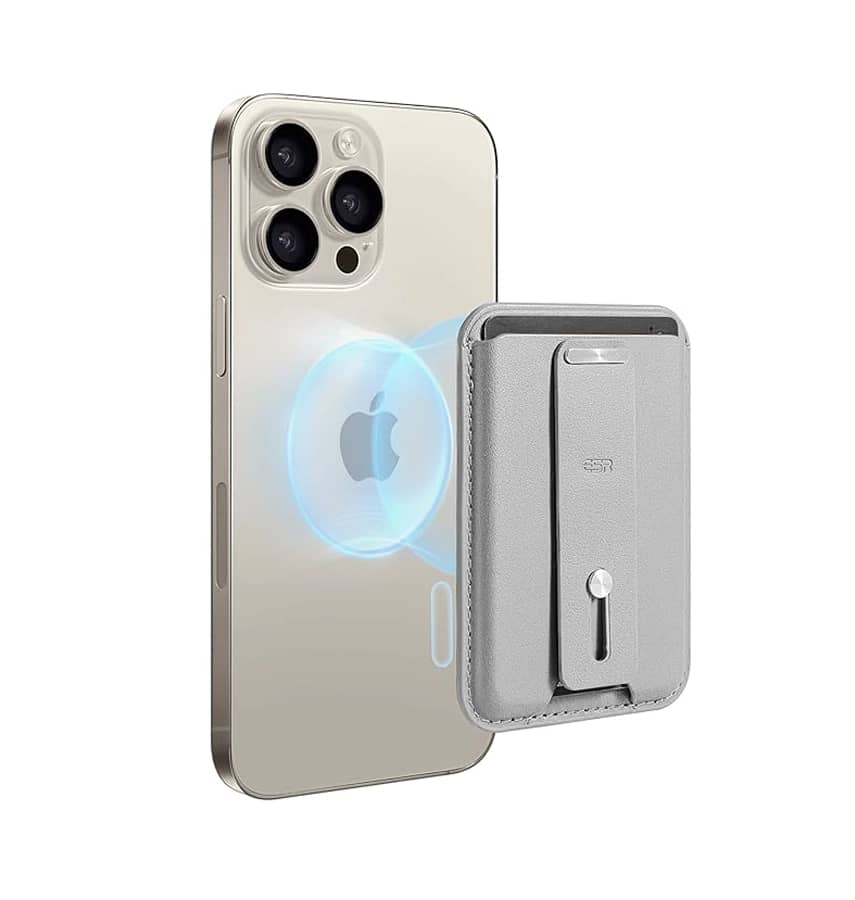 Apple iPhone MagSafe Leather Wallet – Grey