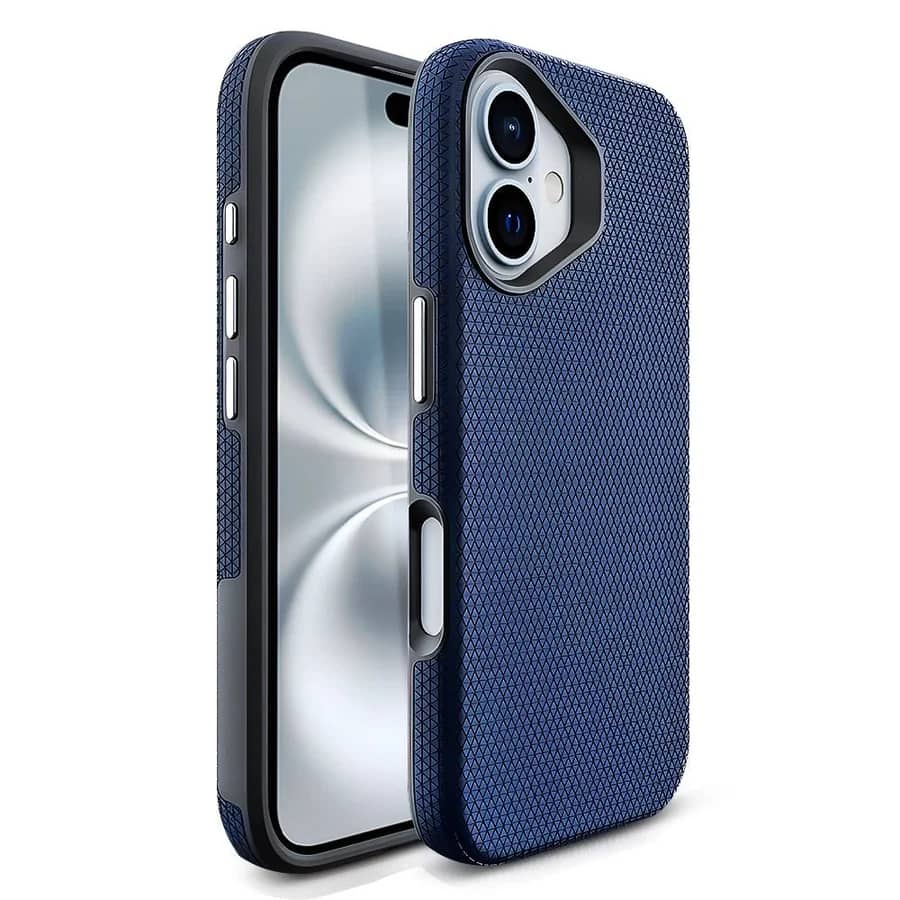 Navy Triangle Magsafe back cover for iPhone 13/14/15/16e, sleek and strong protection