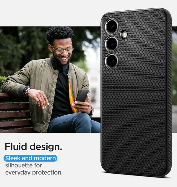 Samsung Galaxy S24 Plus Triangle Geometric Case | Textured Matte Black Cover - Slim Protective Design - Image 2
