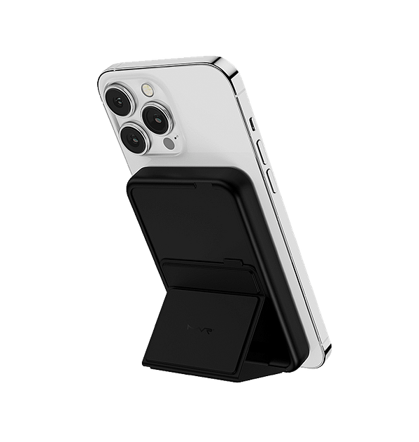 MVR MagSafe Power Bank - 6500mAh Snap Stand | 2 - in - 1 Wireless Charger & Phone Stand, Portable 15W Fast Charging (Black) - Image 2