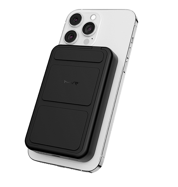 MVR MagSafe Power Bank - 6500mAh Snap Stand | 2 - in - 1 Wireless Charger & Phone Stand, Portable 15W Fast Charging (Black) - Image 3
