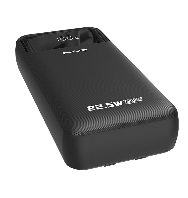 20000mAh Power Bank with Built - in Cable - MVR Rapid 20W Ultra - Fast Charging | Portable & Dual Output (Black) - Image 4