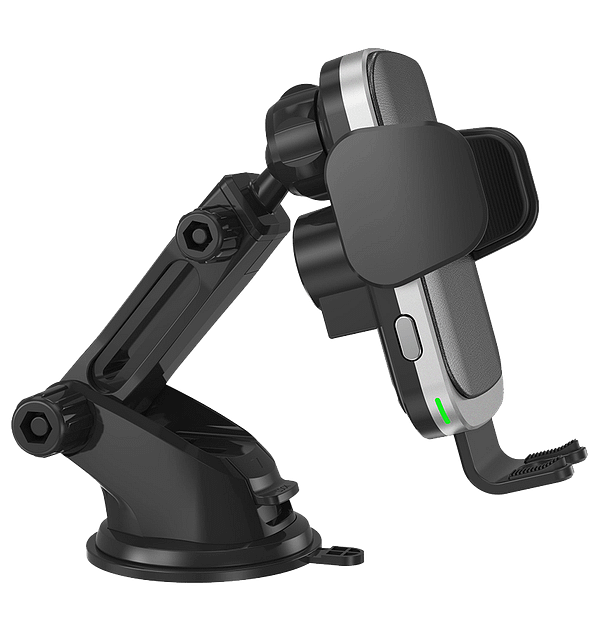 MVR T6 Car Phone Holder - 15W Qi Wireless Charger | Secure Grip, Single - Coil Design & Adjustable Arm (Black) - Image 5