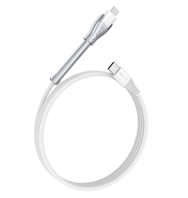 MVR 1.2m MFi Certified Lightning Cable – USB-C with Phone Stand for iPhone (White) - Image 5