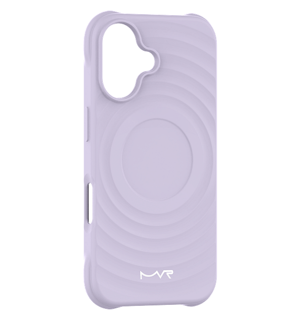 Lavender MVR Wave Silicone Back Cover for iPhone 16, smooth and stylish fit