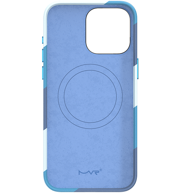iPhone 13/14/15/16e MVR Stripe Vibe Case - Blue Celeste Gradient Design | Textured Anti - Slip Grip + Shockproof Bumper (MagSafe Ready) - Image 2