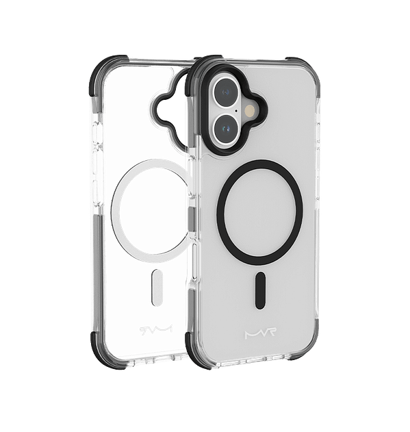 Black MVR Robust Back Cover for iPhone 16, strong and reliable protection