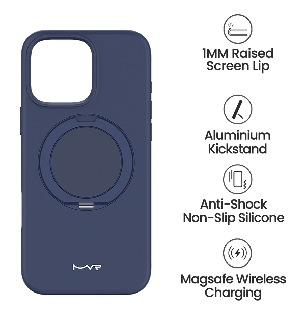 iPhone 16 Pro Max MVR Silicone Case - Liquid Soft Navy | Anti - Slip & Shockproof - Image 5
