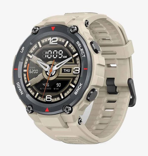 Amazfit T-Rex, khaki, tough smartwatch built for extreme conditions and outdoor activities