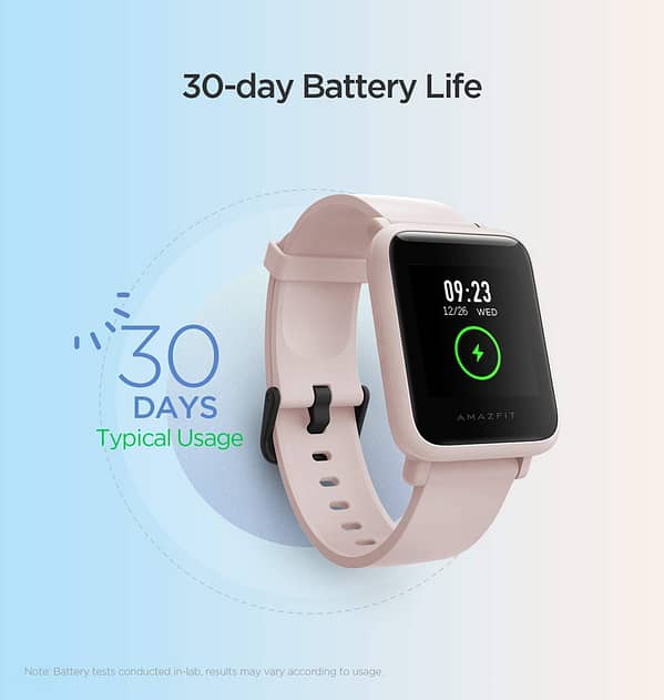 Amazfit Bip S Smartwatch - Pink | Lightweight Fitness Tracker, 40 - Day Battery, Heart Rate & Sleep Monitoring - Image 3