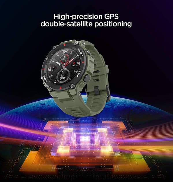 Amazfit T - Rex Army Green Sport Band - Heavy - Duty TPU, Sweatproof, Adventure - Ready Design - Image 4