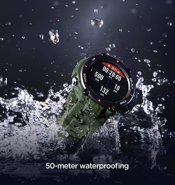 Amazfit T - Rex Army Green Sport Band - Heavy - Duty TPU, Sweatproof, Adventure - Ready Design - Image 5