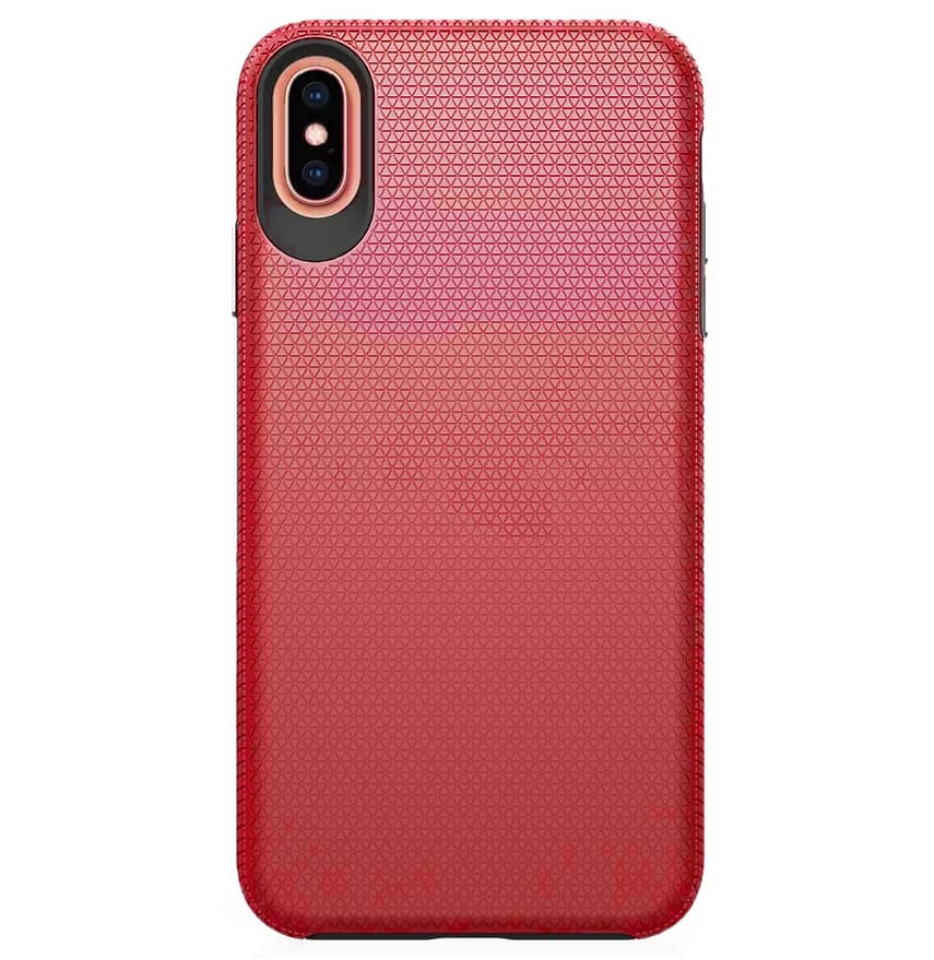 Red triangle back cover for iPhone 7/8/SE2, stylish and protective design.