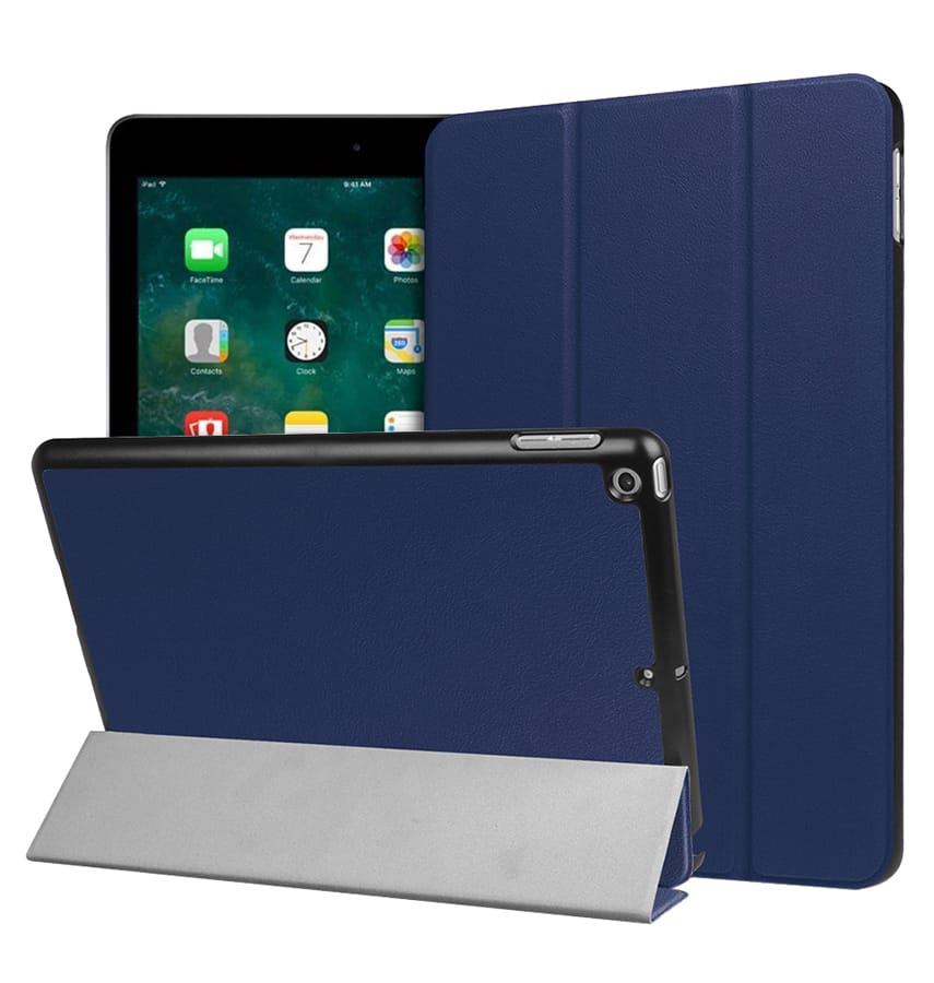 Navy/Black Canvas Smart case with pen slot for iPad 9.7, elegant and protective design