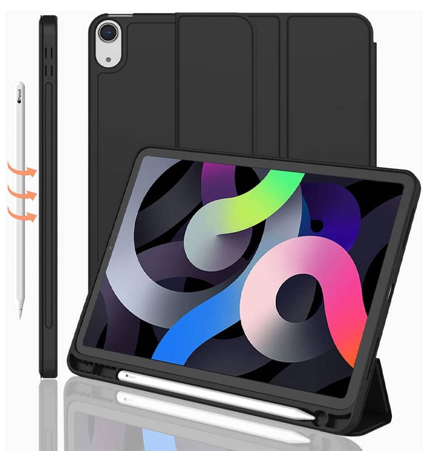 Black Canvas Smart case with pen slot for iPad Air 13 6th Gen, functional and sleek