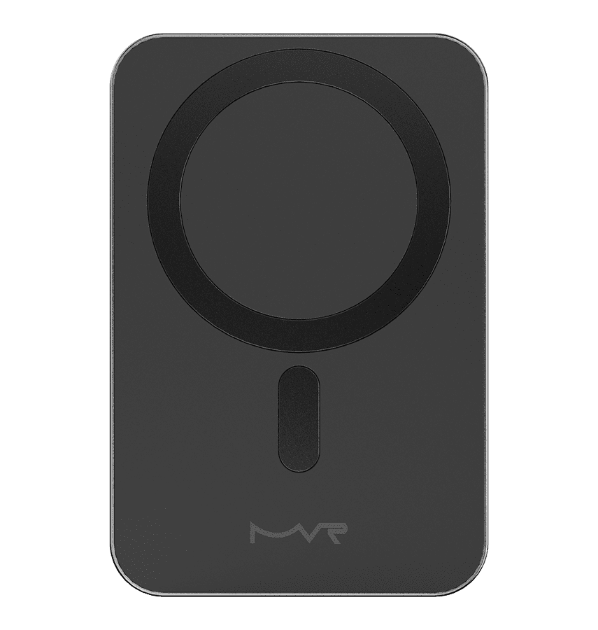 Black Ultra Slim MVR Wireless Snap 5000mAh MagSafe Power Bank