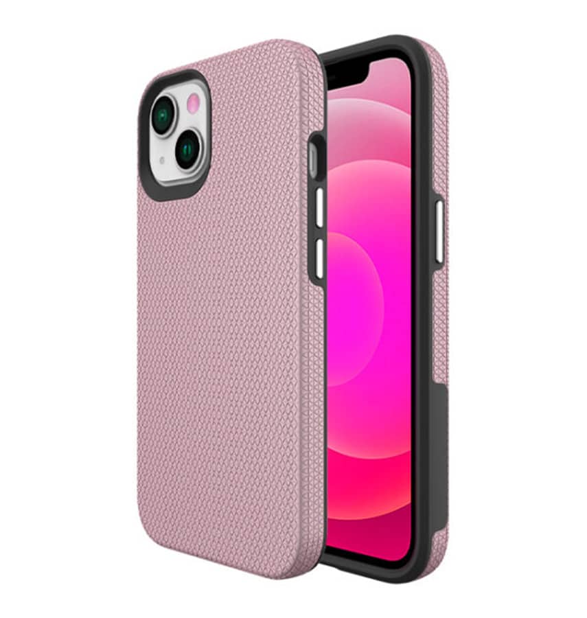 Rose Gold Triangle MagSafe Back Cover for iPhone 15 Plus, stylish and protective fit