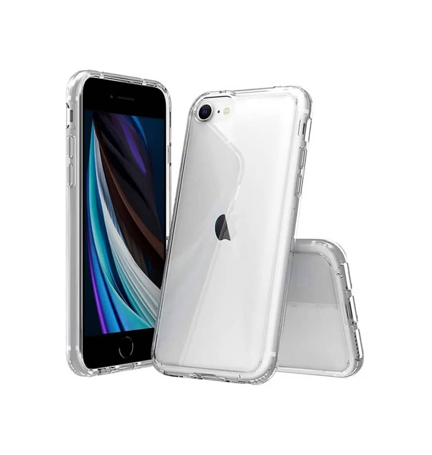 Clear soft back cover for iPhone 7/8/SE2, slim fit and durable protection.