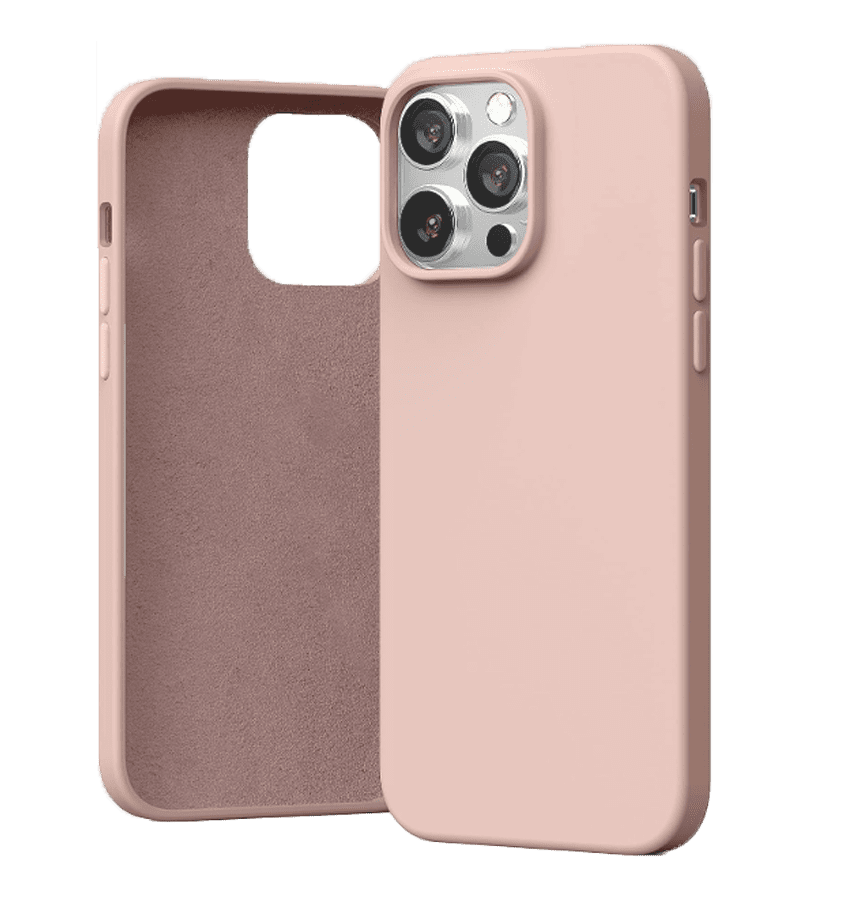 Pink Sand silicon back cover for iPhone 14 Pro Max, soft and durable fit
