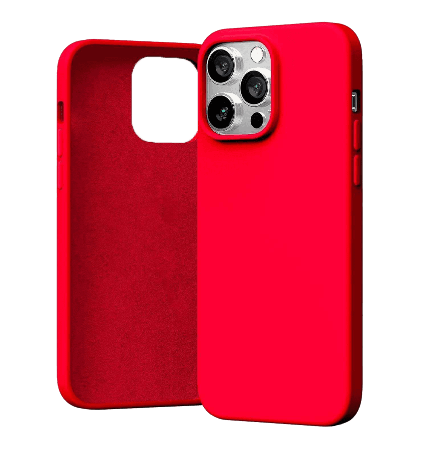 Red Mercury Silicon Back Cover for iPhone 14 Pro Max, bold and durable design.