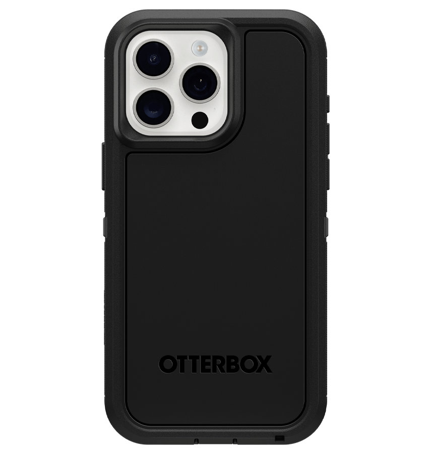 Black Otterbox Defender Xt MagSafe Back Cover for iPhone 15 Pro Max, durable protection