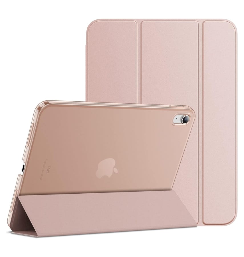 Rose Gold/Black Canvas Smart Case with Pen Slot IBUY for iPad 10.2/Pro 10.5/Air 3, stylish and functional