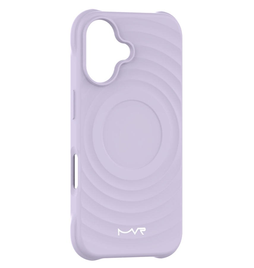 Lavender MVR Wave Silicone Back Cover for iPhone 16 Plus, stylish and flexible